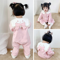 Baby clothes Autumn female baby one-piece cotton princess harem girl cute suit newborn climbing suit