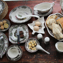 (Blemish) Four Seasons Manor Series Foreign Trade Ceramic Tableware Dish Fish Plate Salad Bowl Soup Pot