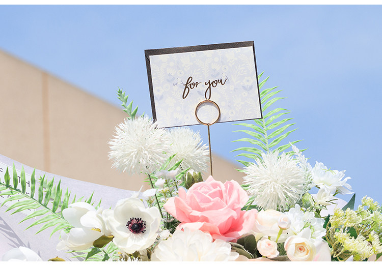 金属鲜花卡片夹花束卡片插签花插杆鲜花包装材料花艺资材镀金创意_双