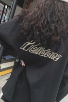 (H) WE11 goods king DONE pearl classic hot beads logo long-sleeved loose pullover men and women with the same paragraph sweater T-shirt