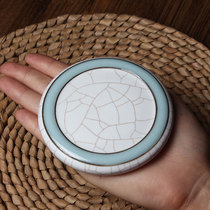 Green Porcelain Xu Stepwu Pure Handmade Ru Kiln Double Glazed Ceramic Tea Drinking Cup Mat Creative Cup Totea Track Zero Matching Collection