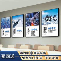 Company corporate culture wall conference room inspirational slogan workshop corridor background wall office frame simple hanging painting
