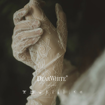 Dear White original hand letter DearWhite bridal wedding dress wedding lace long gloves