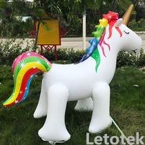 ins tremble inflatable water spray unicorn outdoor lawn beach Ma Baoli parent-child interaction Net red photography stage