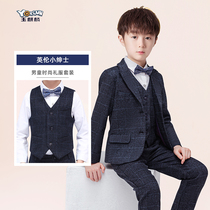 Boy suit suit Spring and autumn handsome child flower girl wedding dress Spring little boy child suit British style