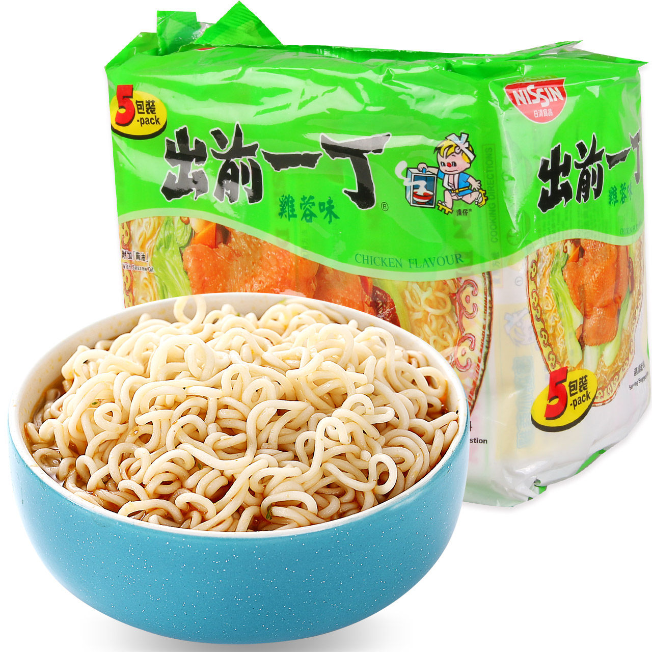 [包邮]香港进口日清出前一丁(鸡蓉味)方便面100g*5袋泡面 q劲道