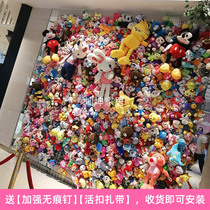 Hairy doll storage rack heart-shaped doll wall fixed grid display rack for puppet fleece toy storage ledge