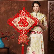 Chinese knot pendant living room Large Decoration Ping An knot moved to the new home Fu Zicai China Festival porch small hanging ornaments