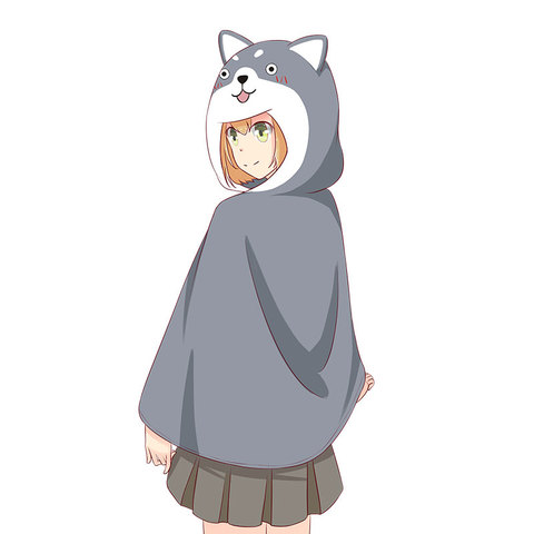 美琦 动漫披风哈士奇睡衣二次元斗篷办公室午睡毯学生日系法兰绒