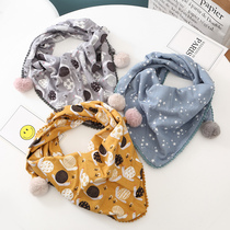 Korean version of the tide childrens scarf triangle scarf autumn and winter boys cotton female baby bib cute princess Korean girl winter