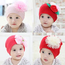 Baby girl hat spring and autumn 0-3-6-12 months princess hat newborn fetal hat Female baby hat autumn and winter