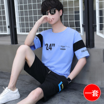 12 High School Students 13 Short Sleeve T-shirt 14 Sets 15 Boys 16 Years Old Sportswear 1 Set Handsome Summer Clothing