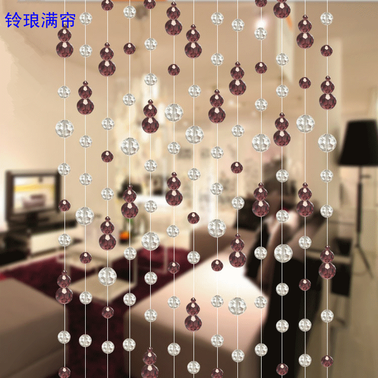 高档琥珀二色转运葫芦水晶珠帘 新款 隔断 玄关门帘挂