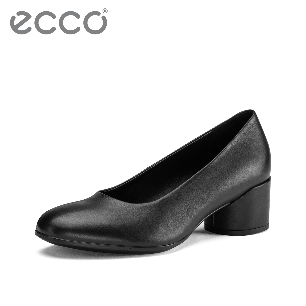 ECCO爱步 2019新款优雅牛皮浅口单鞋女中跟 型塑35粗跟系列281803 ECCO爱步 2019新款优雅牛皮浅口单鞋女中跟 型塑35粗跟系列281803