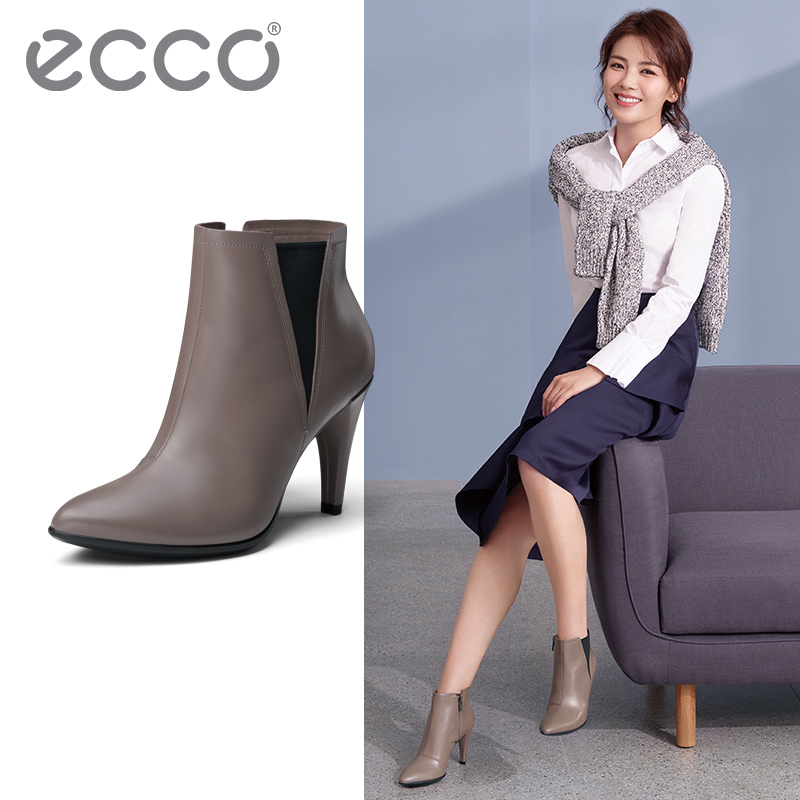 ECCO爱步优雅尖头靴子女秋高跟短靴女踝靴 型塑75 269823 ECCO爱步优雅尖头靴子女秋高跟短靴女踝靴 型塑75 269823