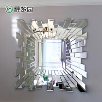 New European style three-dimensional wall mirror background wall decoration porch mirror bathroom mirror modern square 0136