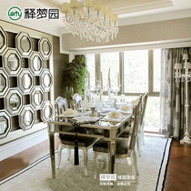 Mirror dining table glass furniture neoclassical post-modern European dining table rectangular European 0969T