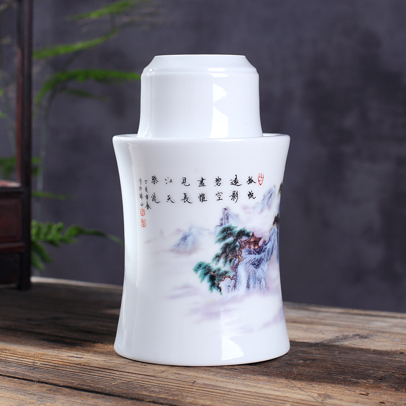 Three two wine temperature hot hip household jingdezhen ceramic Chinese antique wine package rice wine liquor cup hip flask