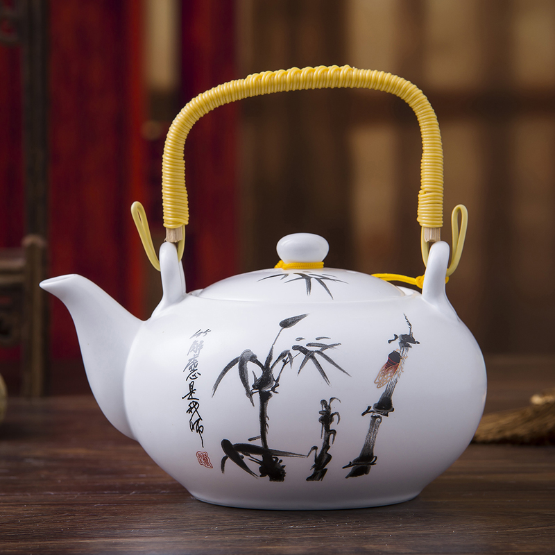 Jingdezhen household ceramics girder pot of kung fu tea set suits for large teapot teacup