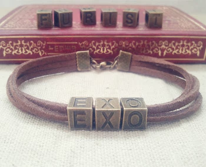 [2015爆款]手工EXO手链 字母可定制复古送男