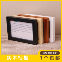 Photo frame picture frame solid wood 7 12 inch A4 table simple desktop placement hanging dual-use white send photos to Beijing