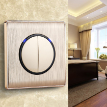 Type 86 concealed household light point switch power supply two open single control wall point switch