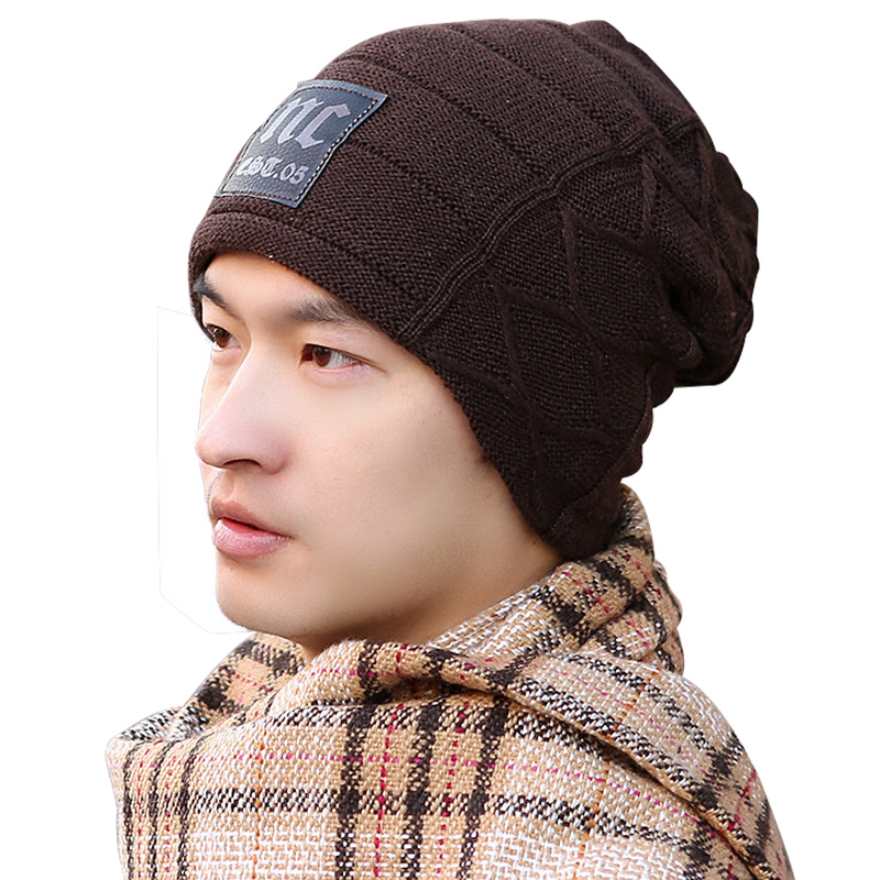 帽子男士冬季韩版潮流针织帽冬天加绒毛线冬天帽子套头帽户外包头产品展示图4