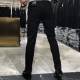 The new trend of men's personality Slim feet black hole in the head drilling hot pants jeans young men The new trend of men's personality Slim feet black hole in the head drilling hot pants jeans young men