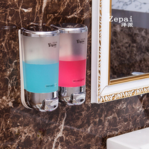 Wall-mounted bathroom shampoo shower gel box hand sanitizer bottle plastic double head manual soap dispenser