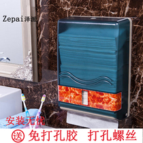 Punch-free plastic rectangular toilet paper box dry hand paper box hotel toilet paper rack enlarged wall-mounted