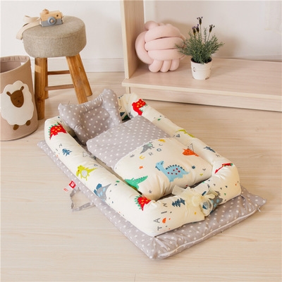 Portable multifunctional crib anti-pressure separation crib mattress removable and washable folding large newborn bed in bed