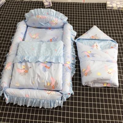 Multi-functional handmade cotton crib mid-bed anti-pressure crib newborn portable baby sleeping bed for outings