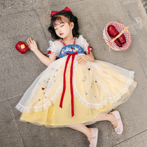 Childrens Chinese clothes female summer girls Super fairy skirt Chinese style Tang suit Han dress dress ancient snow white dress childrens clothing