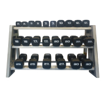 PU dumbbell square dumbbell 390KG 12 groups (2 5-30KG environmental protection tasteless wear-resistant drop-resistant three-layer dumbbell frame