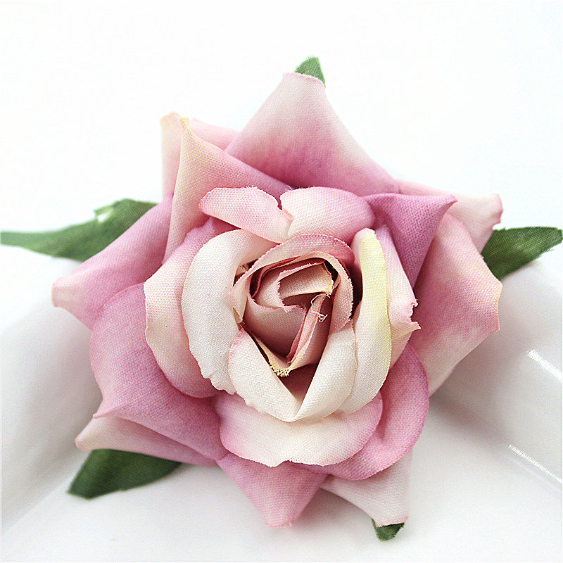 手工花环材料 欧式复古 卷边玫瑰花头花朵 森系手作装饰花配件