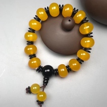 Tibetan genuine natural old agate chicken oil yellow abacus beads drum beads hand string charm bracelet treasure beads rosary beads