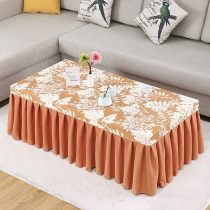 Tea table tablecloth living room tea table cover rectangular fabric lace European cover cloth household dust cover TV cabinet cover