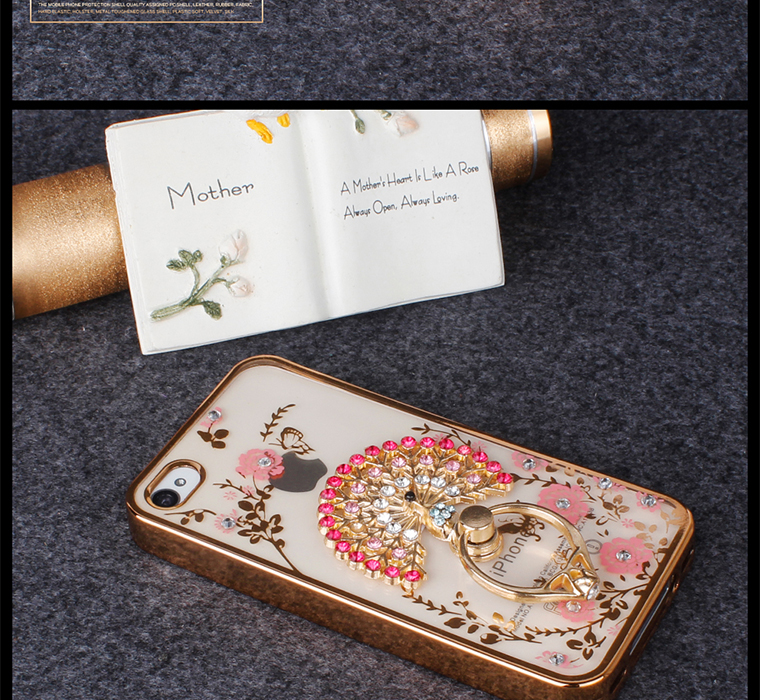 iphone4s手机壳 苹果4硅胶手机套水钻苹果四S