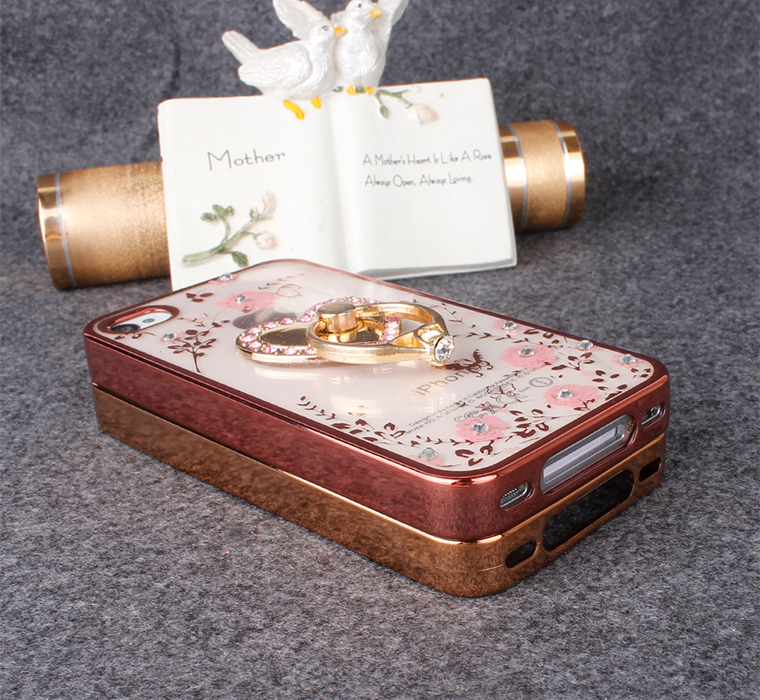 iphone4s手机壳 苹果4硅胶手机套水钻苹果四S