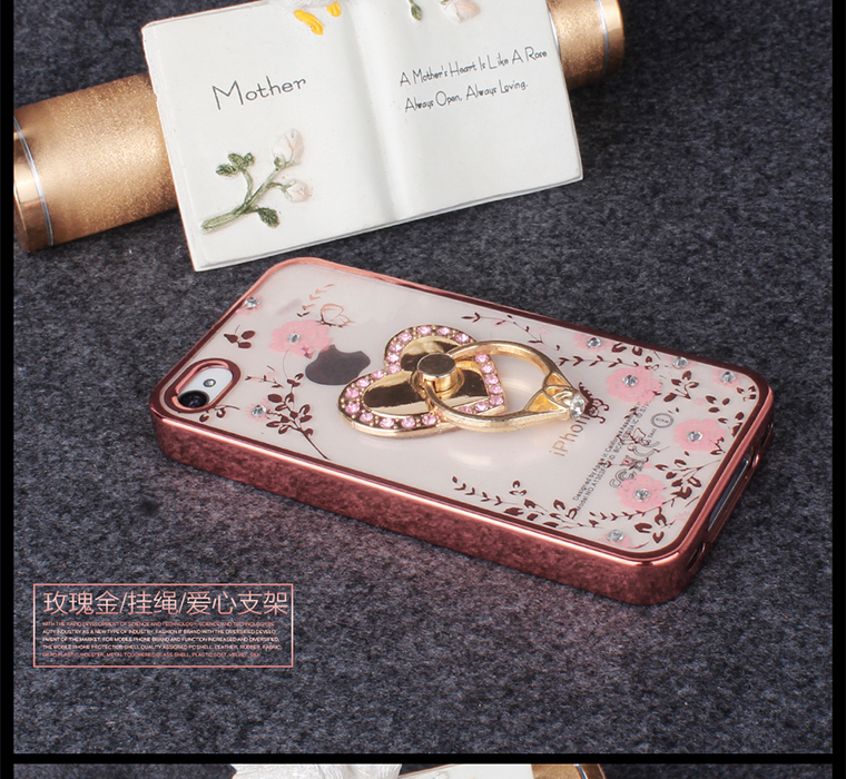 iphone4s手机壳 苹果4硅胶手机套水钻苹果四S