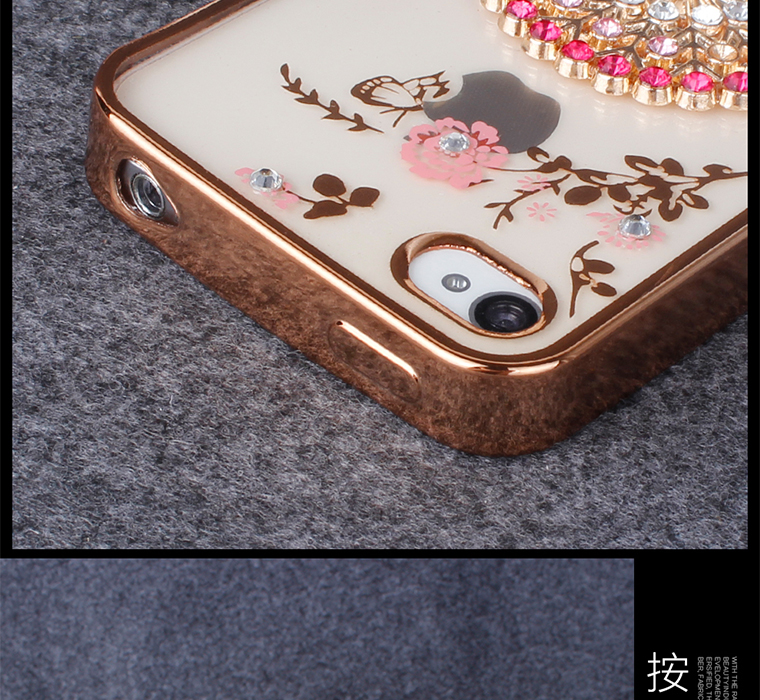 iphone4s手机壳 苹果4硅胶手机套水钻苹果四S