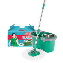 Beautiful and elegant green planet water throwing drag dual drive mop stainless steel detachable spin basket rotating mop good drag