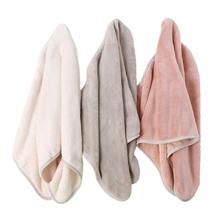 Beautiful elegant gray pie edge strong absorbent dry hair cap high water absorbent quality dry hair towel not easy to lose hair quick drying towel