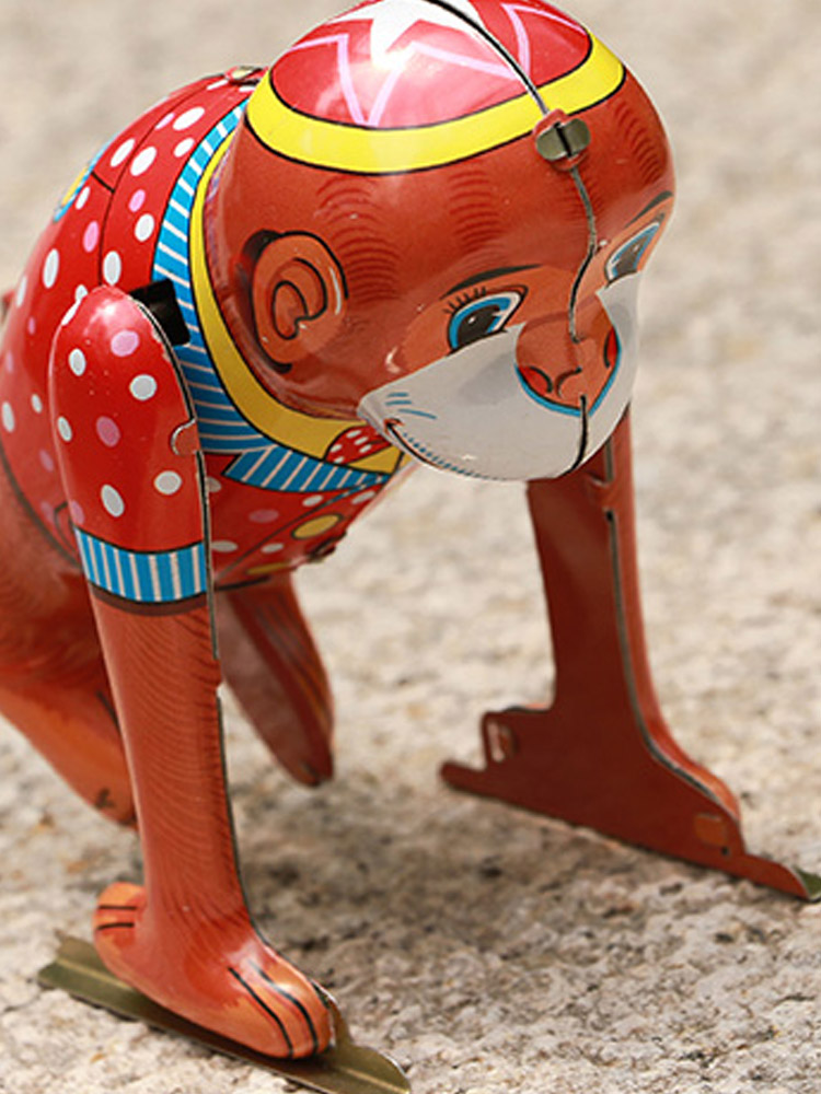 皮豆铁皮玩具发条玩具会翻跟头猴子