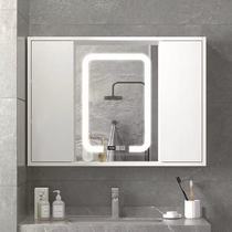 Intelligent solid wood hidden bathroom Feng Shui mirror cabinet Bathroom mirror with shelf Dressing wall-mounted single mirror box