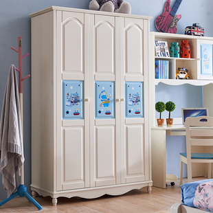 衣柜 心港 2门3门 衣柜实木 儿童卡通衣橱白色田园板式男女孩小衣柜