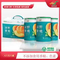 Henan Runwild Yellow Peach Canned 425g * 5 bottles with green food certification certificate