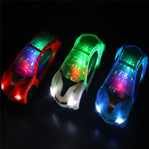 Night market new colorful luminous sports car electric childrens toy car boy wheel universal car shaking sound with the same