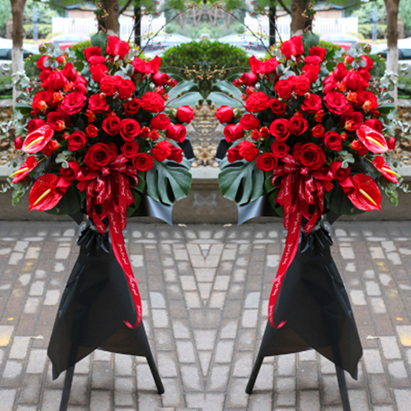 韩式开业花篮鲜花速递广州天河区越秀荔湾同城开张乔迁演唱会花篮