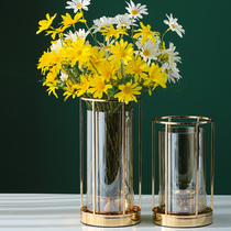 European vase Nordic water living room flower arrangement simulation flower desktop glass transparent simple light luxury dried flower small ornaments